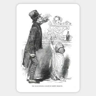 The Dram drinker by Kenny Meadows, 1848 Sticker